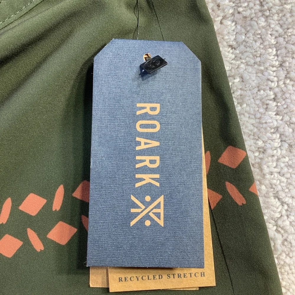 Roark Passage Primo Island Time Boardshorts Dark Military Green Mens Size 30 NWT